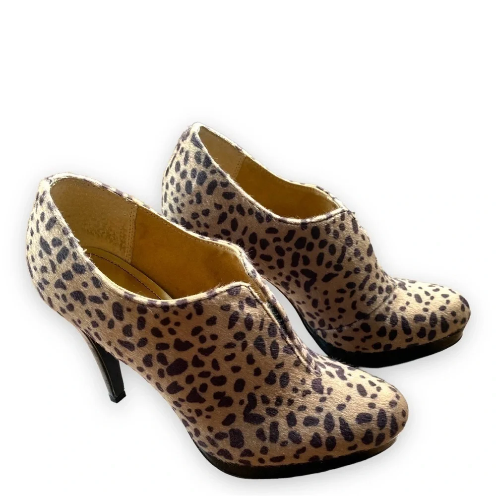 STYLE & Co Faux Fur Leopard Heeled Booties